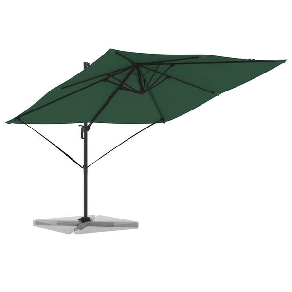 vidaXL Parasol Roma Verde 286 x 284 x 265 cm Alluminio e Poliestere