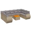vidaXL Set Divano da Giardino 10 pz con Cuscini Beige in Polyrattan