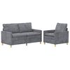 vidaXL Set di divani 2 pcs Grigio Chiaro Poliestere