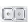vidaXL Lavello da Cucina Doppio con Filtro e Sifone in Acciaio Inox
