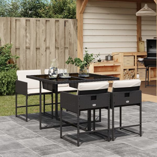 vidaXL Set da Pranzo da Giardino 5 pz con Cuscini Beige in Polyrattan