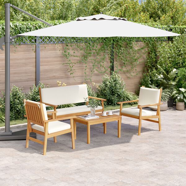 vidaXL Set Divano da Giardino con cuscino 4 pcs Marrone 75 x 45 x 38cm