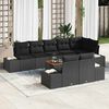 vidaXL Set Divano da Giardino con cuscino 9 pcs Nero polyrattan