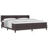 vidaXL Letto a molle con testiera Marrone Scuro 200 x 200 cm Tessuto
