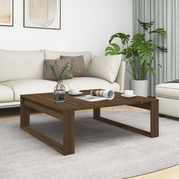 vidaXL Tavolino Salotto Rovere Marrone 100x100x35 cm Legno Multistrato