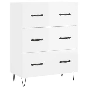 vidaXL Credenza 69,5x34x90 cm in Legno Multistrato Bianco Lucido