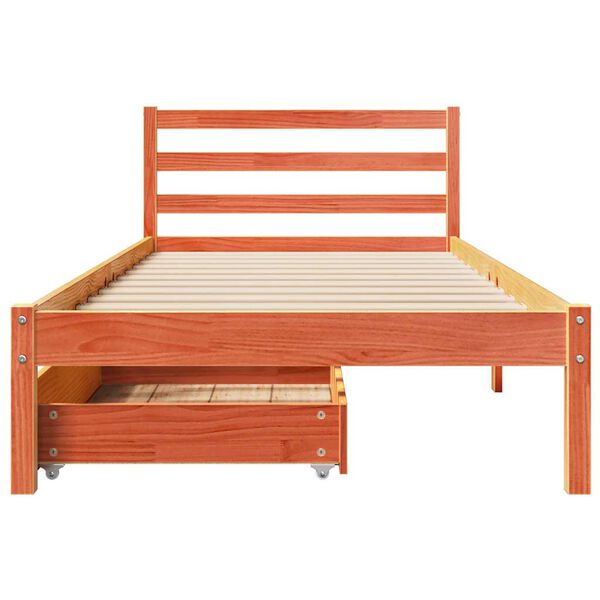 vidaXL Letto senza Materasso Marrone Cera 100x200 cm in Legno di Pino
