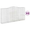 vidaXL Cesti Gabbioni ad Arco 8 pz 400x50x200/220 cm Ferro Zincato