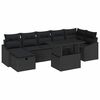 vidaXL Set Divano da Giardino 8 pz Nero polyrattan