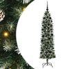 vidaXL Albero di Natale Artificiale Sottile Verde e Bianco 180 cm