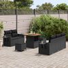 vidaXL Set Divano da Giardino con cuscino 10 pcs Nero polyrattan