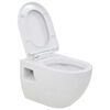 vidaXL WC Sospeso in Ceramica Bianca