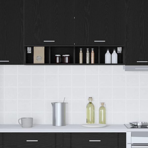 vidaXL Armadio pensile Rovere Nero 20 x 29,5 x 100 cm