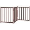 vidaXL Cancello Cani Pieghevole 3Pannelli Marrone 150cm Massello Abete