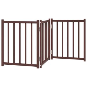 vidaXL Cancello Cani Pieghevole 3Pannelli Marrone 150cm Massello Abete