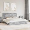 vidaXL Letto con Contenitore con testiera Grigio cemento 180 x 200 cm