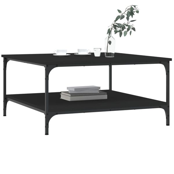 vidaXL Tavolino da Salotto Nero 80x80x40 cm in Legno Multistrato