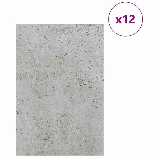 vidaXL Pannelli decorativi 12 pcs Grigio cemento 40 x 60 x 0.27 cm