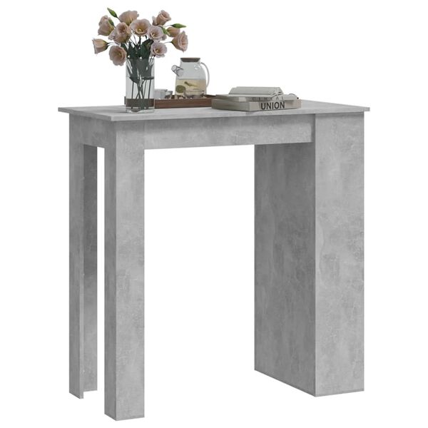 vidaXL Tavolino da Bar con Portaoggetti Grigio Cemento 102x50x103,5 cm