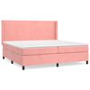 vidaXL Giroletto a Molle con Materasso Rosa 200x200 cm in Velluto