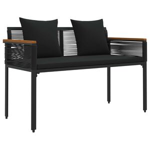 vidaXL Panchina da esterno Nero 117 x 54 x 74.5 cm polyrattan