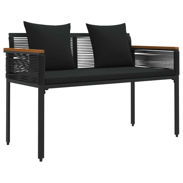 vidaXL Panchina da esterno Nero 117 x 54 x 74.5 cm polyrattan