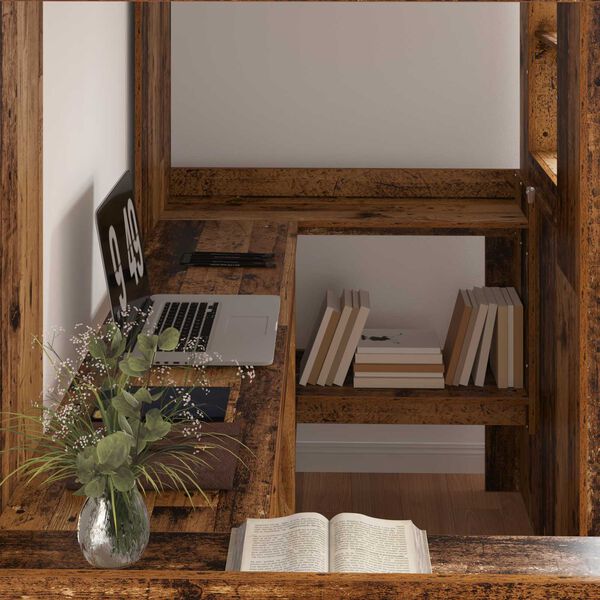 vidaXL Struttura letto a castello con scrivania Legno vecchio