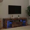 vidaXL Mobile Porta TV con Luci LED Rovere Fumo 120x35x40 cm