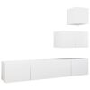 vidaXL Set Mobili Porta TV 4 pz Bianco in Legno Multistrato