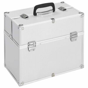 vidaXL Valigia per Cosmetici 38x23x34 cm Argento in Alluminio