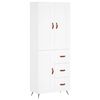 vidaXL Credenza Bianca 69,5x34x180 cm in Legno Multistrato