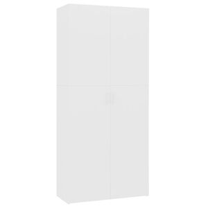 vidaXL Scarpiera Bianca 80x35,5x180 cm in Legno Multistrato