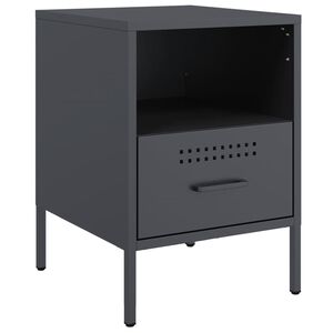 vidaXL Comodino Antracite 36x39x50,5 cm in Acciaio