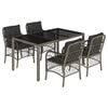 vidaXL Set da Pranzo da Giardino 5 pz con Cuscini in Polyrattan Grigio