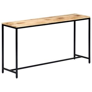 vidaXL Tavolo Consolle 140x35x76 cm in Legno Massello di Mango Grezzo