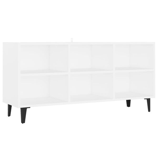 vidaXL Mobile TV con Gambe in Metallo Bianco 103,5x30x50 cm