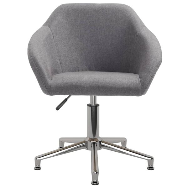 vidaXL Sedie da Pranzo Girevoli 4 pz Grigio Chiaro in Tessuto