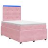 vidaXL Letto Box Spring LED con Materasso Rosa 120 x 200 cm Velluto