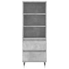 vidaXL Credenza Grigio Cemento 40x36x110 cm in Legno Multistrato
