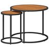 vidaXL Set di Tavolini da Caff&egrave; 2 pz Naturale e Nero 55 x 55 x 45 cm