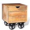 vidaXL Tavolino con Cassetto e Ruote in Legno di Mango 40x40x45 cm