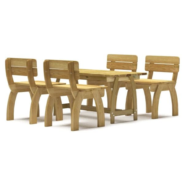 vidaXL Set da Pranzo da Giardino 5 pz in Legno di Pino Impregnato