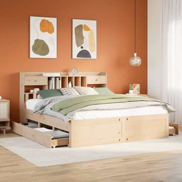 vidaXL Letto Libreria senza Materasso 180x200 cm in Legno di Pino