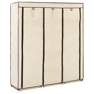 vidaXL Armadio con Scomparti e Aste Crema 150x45x175 cm in Tessuto