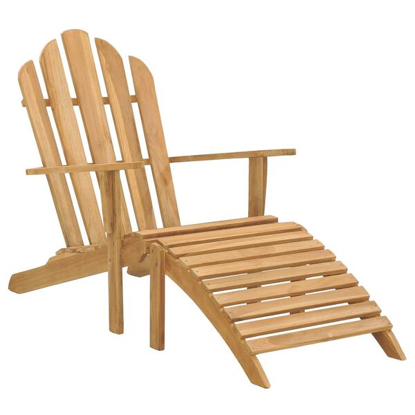 vidaXL Sedia da Giardino Adirondack con Poggiapiedi Massello di Teak
