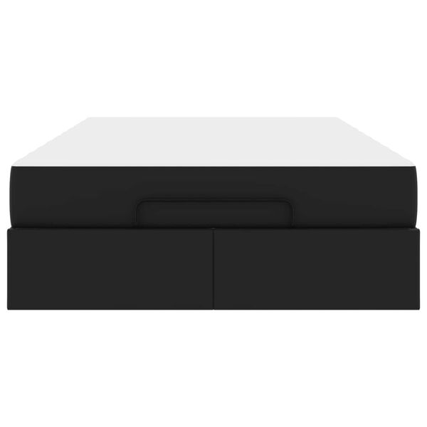 vidaXL Struttura letto con materasso con materasso 2 pcs Nero PVC