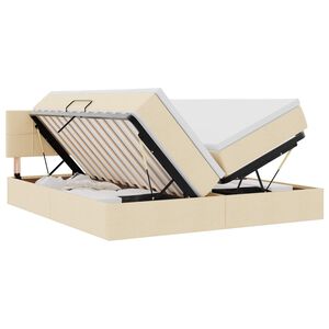 vidaXL Letto con contenitore LED e materasso Crema 180 x 200 cm