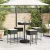 vidaXL Set Bar da Giardino 5 pz con Cuscini in Polyrattan Nero