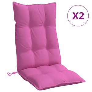 vidaXL Cuscini per Sedia con Schienale Alto 2pz Rosa in Tessuto Oxford