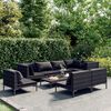 vidaXL Set Divani da Giardino 9 pz con Cuscini Polyrattan Grigio Scuro